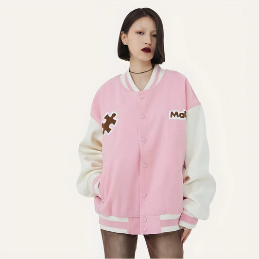 Men American Vintage Casual Street Baseball Jacket - Which Mark