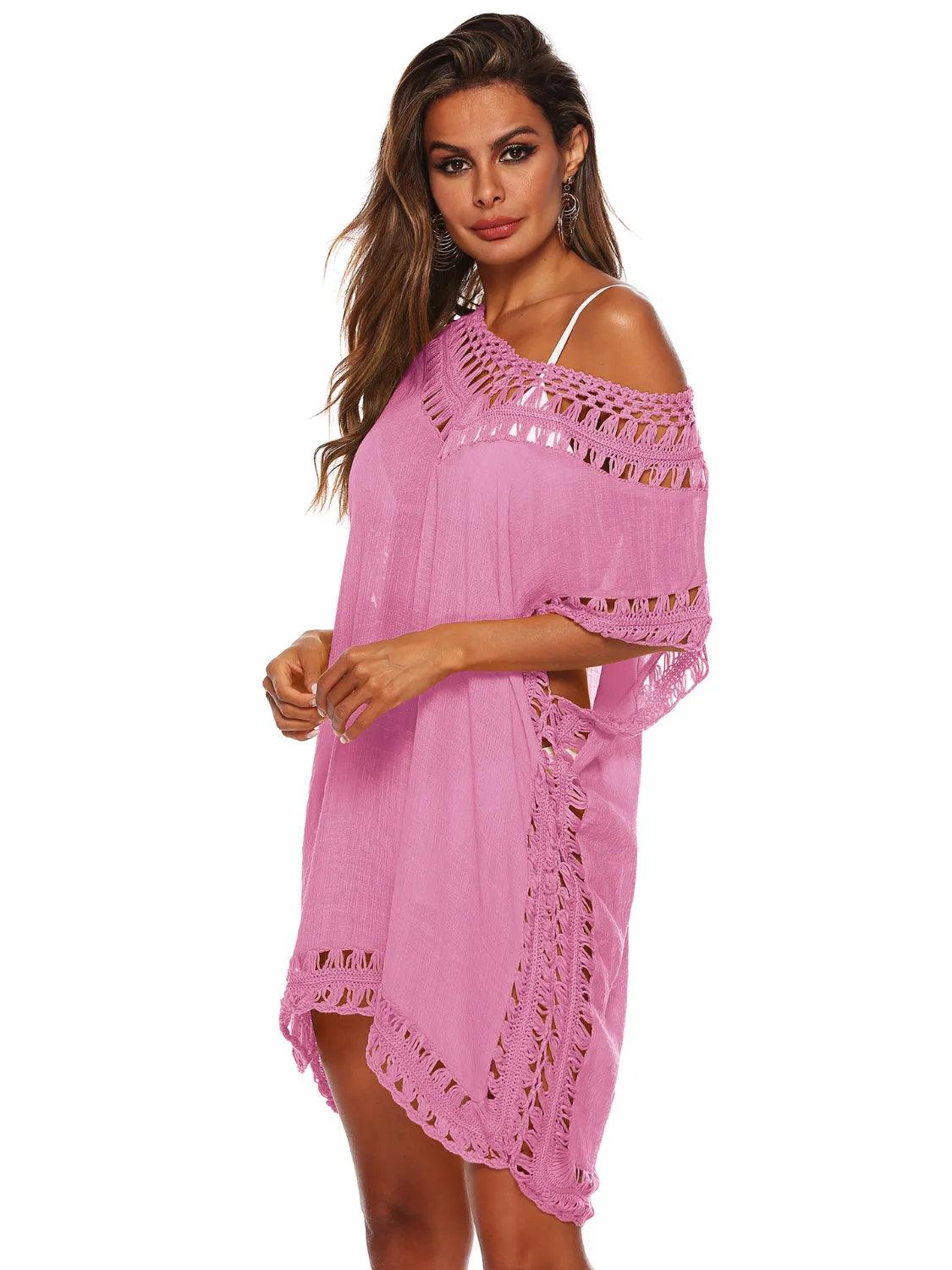Bohemian Crochet Trim Beach Cover Up Dress - Which Mark