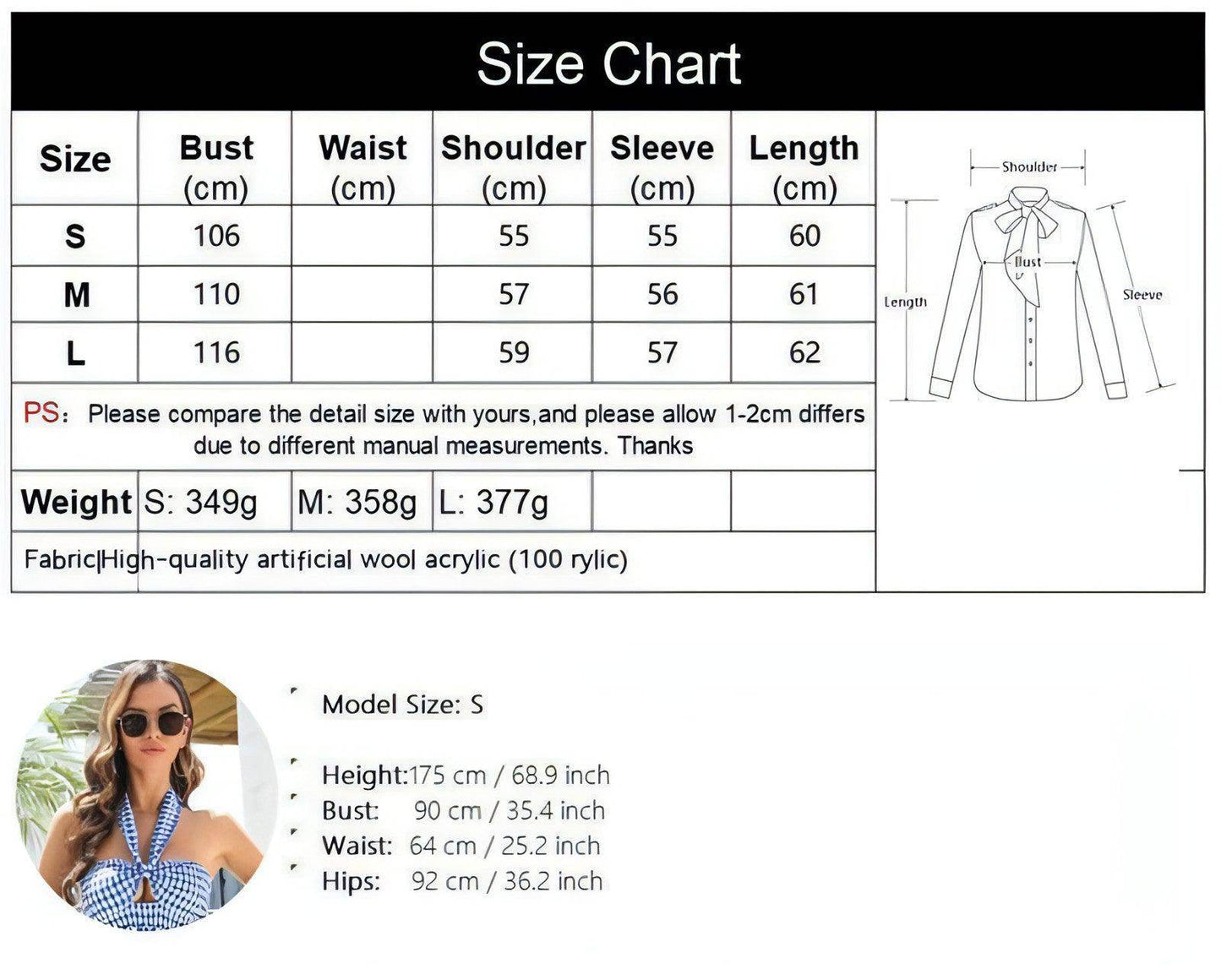 Striped Lapel Sweater Women's - Which Mark