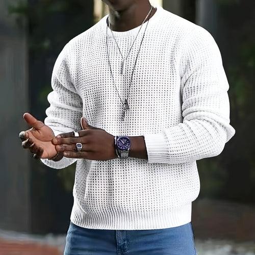 Men's New Youth Round Neck Long Sleeve Pullover Sweater - Which Mark
