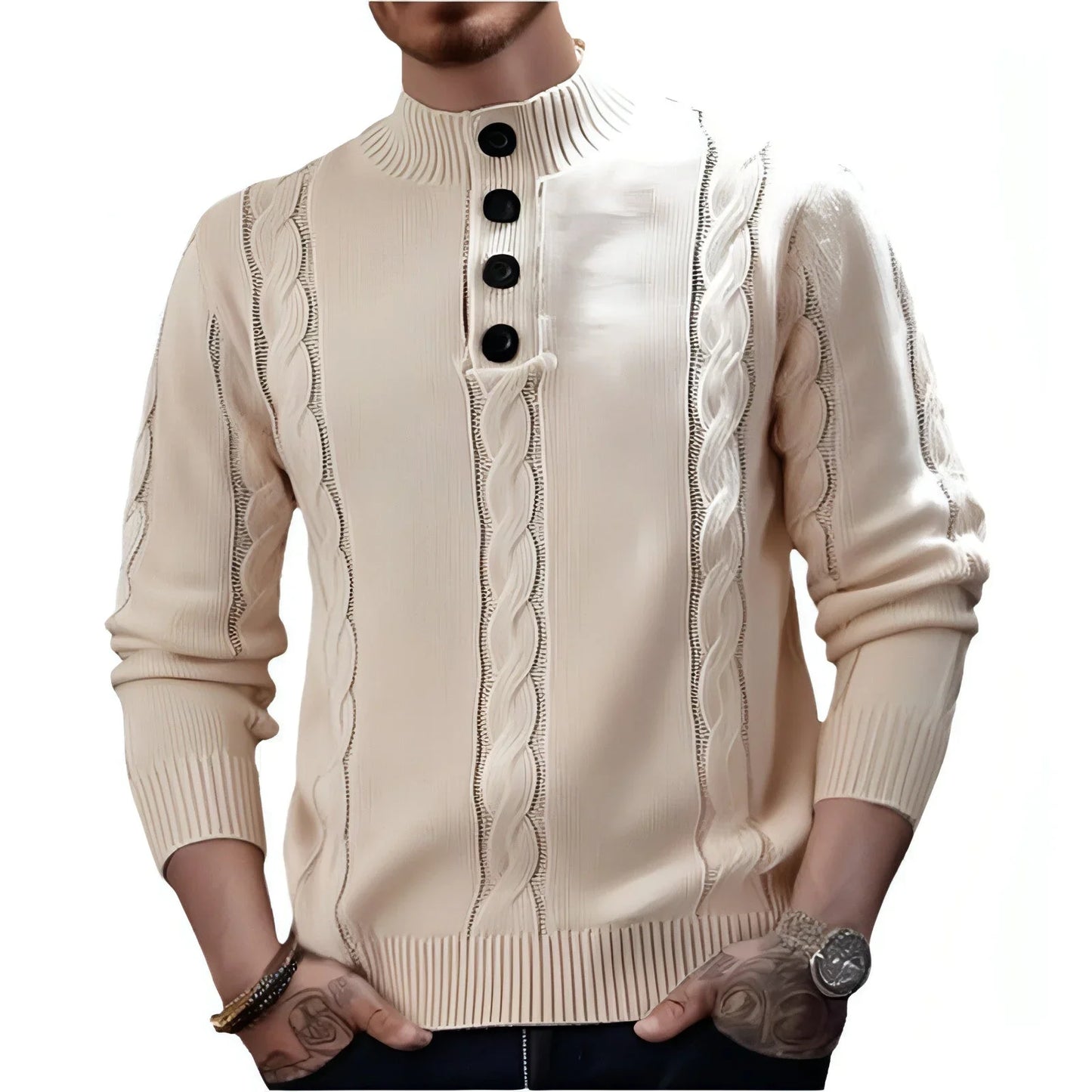 Casual Twisted Flower Solid Color Pullover Sweater - Which Mark