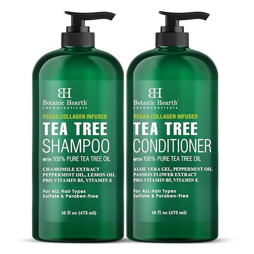 Botanic Hearth Tea Tree Shampoo and Conditioner Set - Nourishing Hair Care with Tea Tree Oil, Peppermint, and Lavender 16Fl oz each - Which Mark