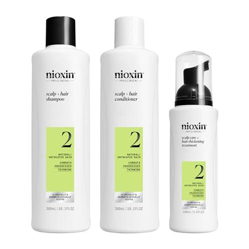 Nioxin Scalp + Hair Thickening System Kits | For Natural, Colored, & Damaged Hair with Light to Progressed Thinning | Strengthen & Boost Hair Density with Niacinamide & Biotin | 3 Month Supply - Which Mark