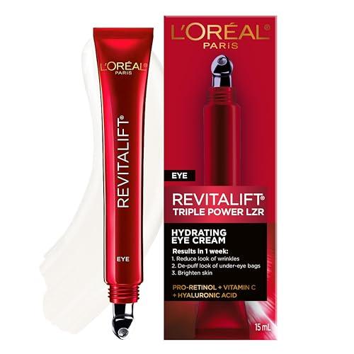 L'Oréal Paris Day Cream, Reduces Look of Wrinkles & Firms Skin, with Pro-Retinol, Vitamin C & Hyaluronic Acid, Revitalift Triple Power LZR, 50ml - Which Mark