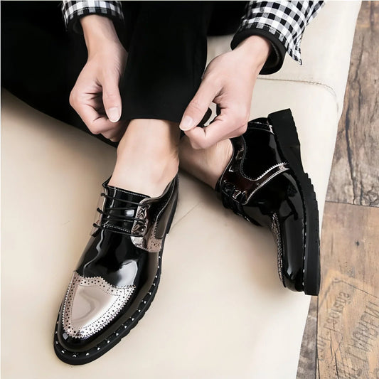 Summer British pointed casual leather shoes Men - Which Mark