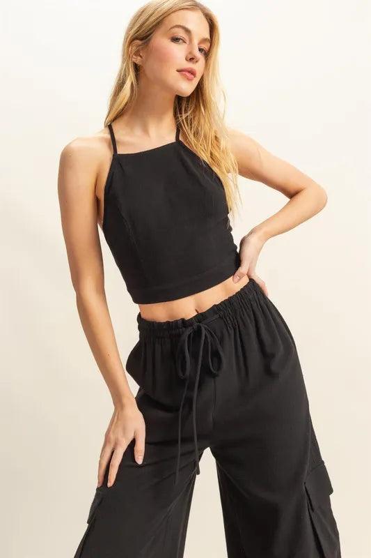 HYFVE Crop Top and Cargo Pants Set - Which Mark