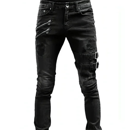 UrbanEase™ Personalized Trendy Worn Ripped Motorcycle Jeans Men - Which Mark