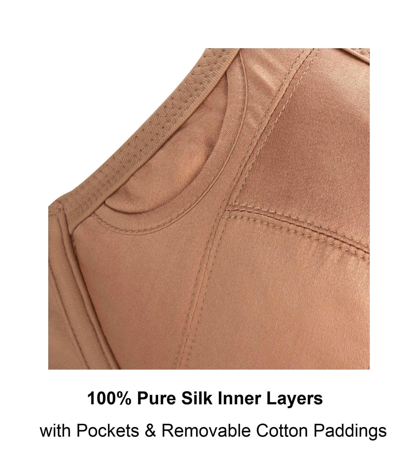Warm Golden-Underwired Silk & Organic Cotton Full Cup Bra with - Which Mark
