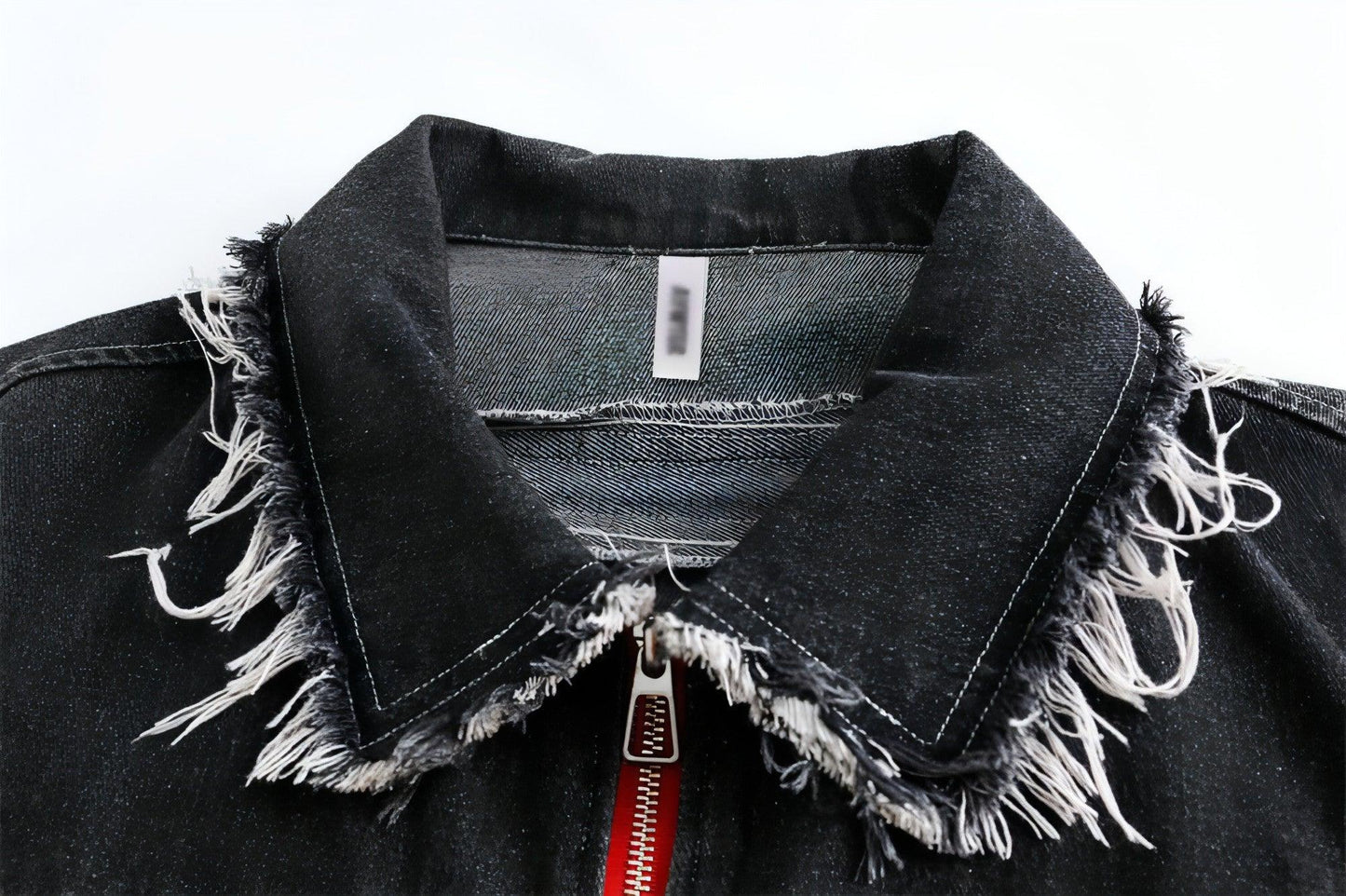 A1. Color Matching Cat Raw-cut Edges Washed And Worn Loose Lapels Coat - Which Mark