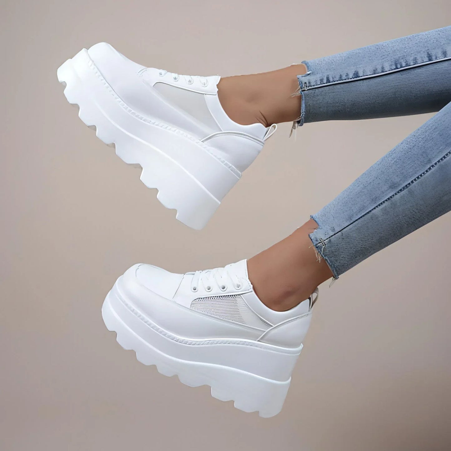 Women's Fashion Lace-up Thick Bottom Casual Daddy Shoes - Which Mark