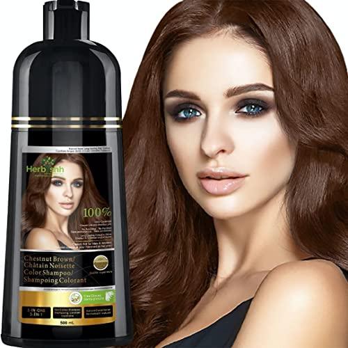 Herbishh Color Shampoo for Gray Hair – Colors in Minutes – Lasts Up To 2-3 Weeks – 500 mL - Hair Dye Shampoo Conditioner 3-In-1 Color – | Herbishh (Dark Brown) - Which Mark