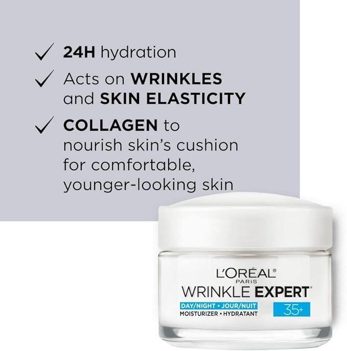 L’Oréal Paris Wrinkle Expert 35+ Anti Aging Day & Night Moisturizing Cream, With Collagen to Reduce the Look of Wrinkles, Provides 24HR Hydration, 50mL - Which Mark