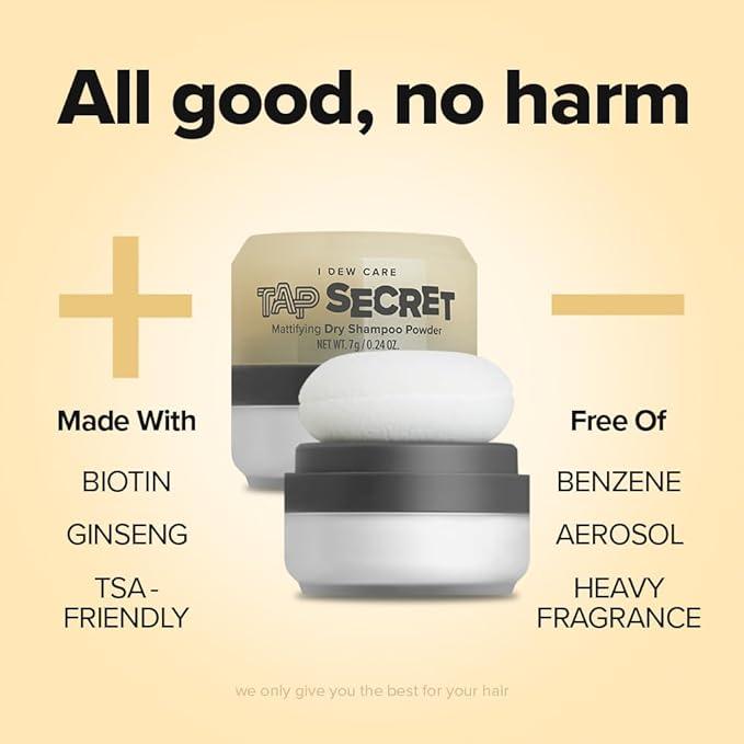 I DEW CARE Tap Secret | Mattifying Dry Shampoo Powder | Root Boosting Powder, Black Ginseng, Biotin | Vegan, Gluten-free, For Fuller Looking Hair - Which Mark