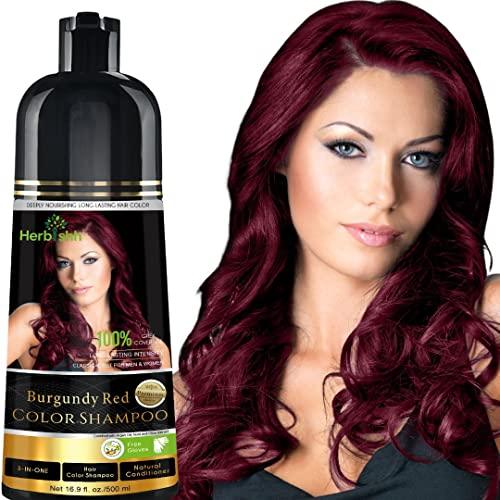 Herbishh Color Shampoo for Gray Hair – Colors in Minutes – Lasts Up To 2-3 Weeks – 500 mL - Hair Dye Shampoo Conditioner 3-In-1 Color – | Herbishh (Dark Brown) - Which Mark