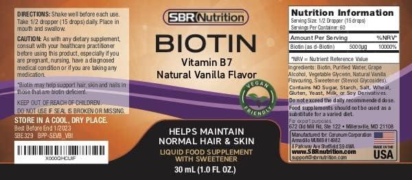MAX ABSORPTION, Biotin Liquid Drops, 5000mcg of Biotin Per Serving, 60 servings, No Artificial Preservatives, Vegan Friendly, Supports Healthy Hair, Strengthens Nails and Improves Skin Health - Which Mark