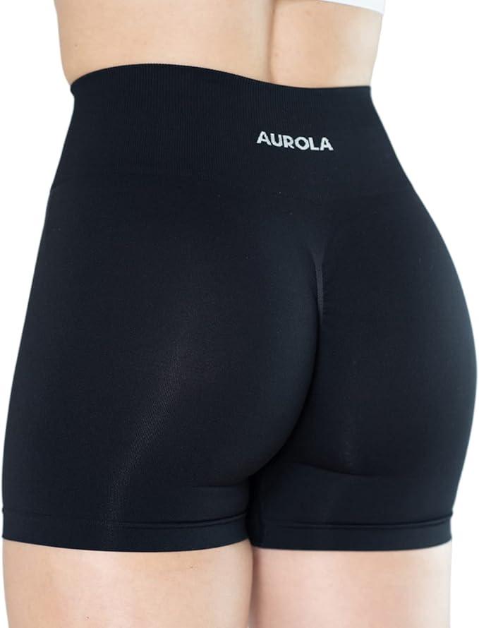 AUROLA Dream Collection Workout Shorts for Women High Waist Seamless Scrunch Athletic Running Gym Yoga Active Shorts - Which Mark