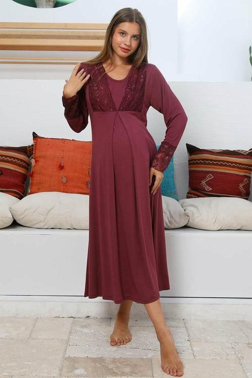 Shopymommy 55102 Silence Lace Embroidered Maternity & Nursing - Which Mark