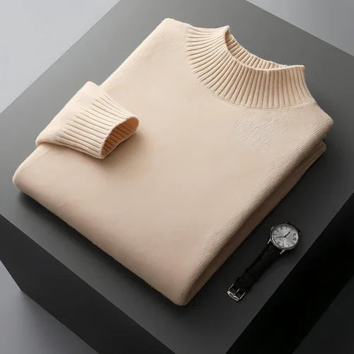 Mock Neck Sweater Men's Pure Wool - Which Mark