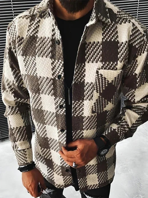 A1. W. Suit Jacket Loose Lapels Double Pocket Jacket Long Sleeve Men - Which Mark