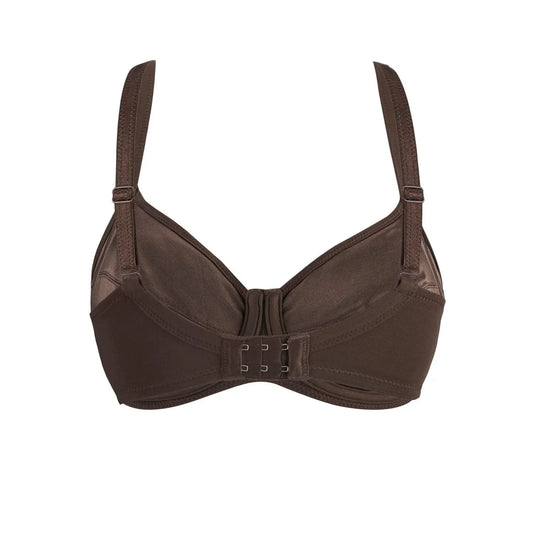 Cocoa-Underwired Silk & Organic Cotton Full Cup Bra with removable - Which Mark
