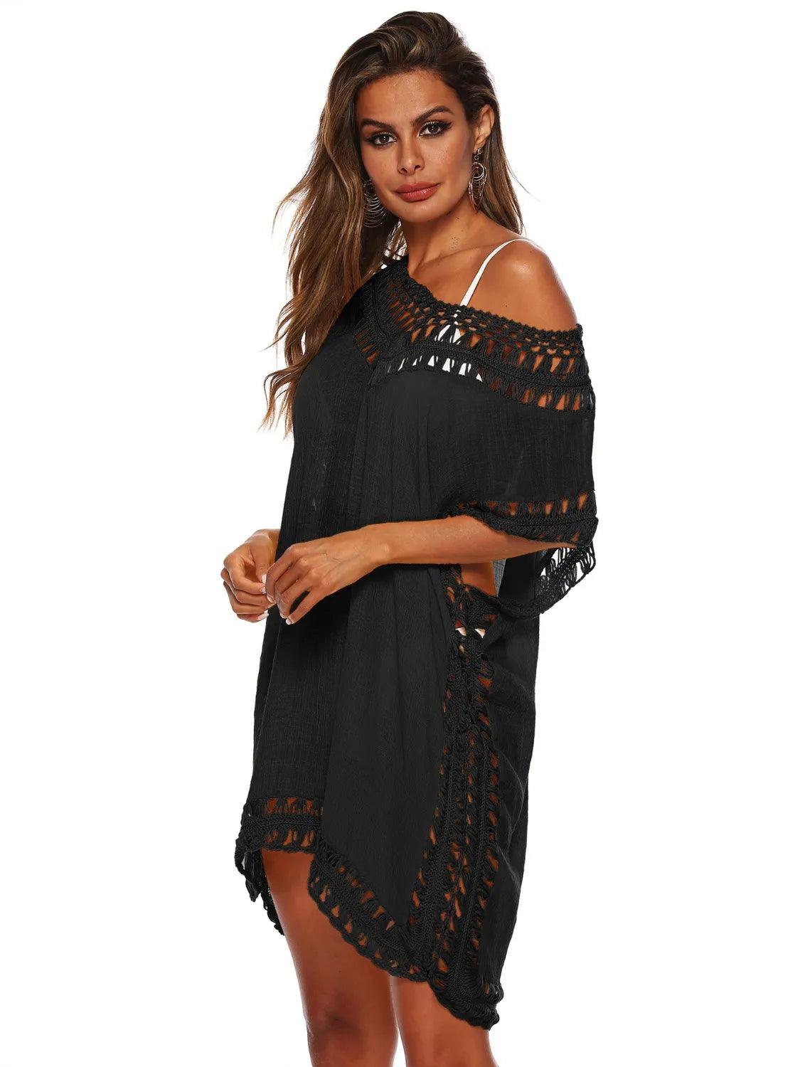 Bohemian Crochet Trim Beach Cover Up Dress - Which Mark