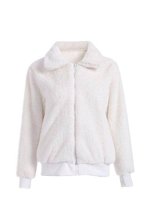 Winter Autumn Women Lapel Zipper Jacket Coat - Which Mark