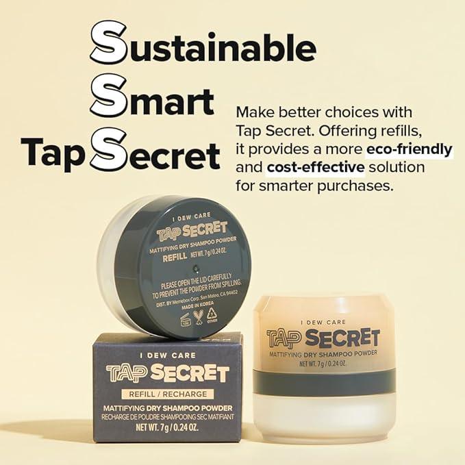 I DEW CARE Tap Secret | Mattifying Dry Shampoo Powder | Root Boosting Powder, Black Ginseng, Biotin | Vegan, Gluten-free, For Fuller Looking Hair - Which Mark