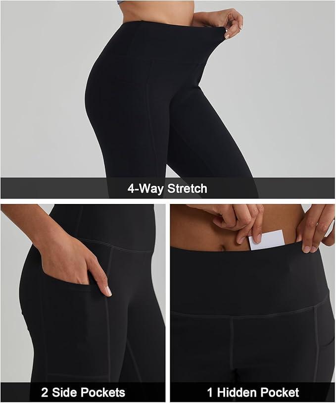 ALONG FIT High Waisted Tummy Control Leggings for Women Yoga Pants with Pockets Workout Squat Proof Tights - Which Mark