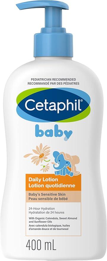 Cetaphil Baby Daily Lotion with Organic Calendula, Gentle Baby Lotion for Face & Body, 24 Hr Hydration for Dry and Irritated Skin, Paraben Free, Mineral Oil Free, Dermatologist Recommended, 400ml pump - Which Mark