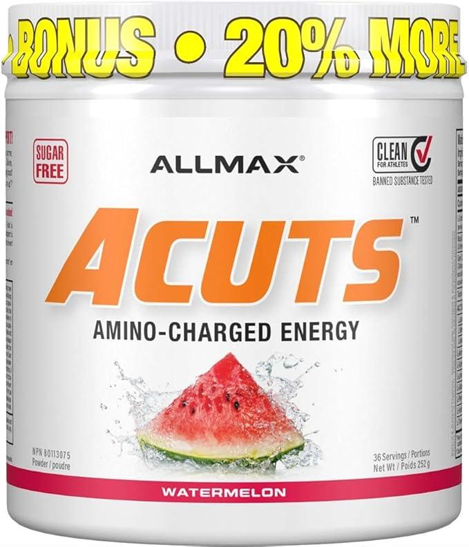 ALLMAX Nutrition - AMINOCUTS (A:CUTS) - Weight-Management BCAA (L-Carnitine + Taurine + Green Coffee) - Watermelon - 252 Gram - 36 Servings - Which Mark