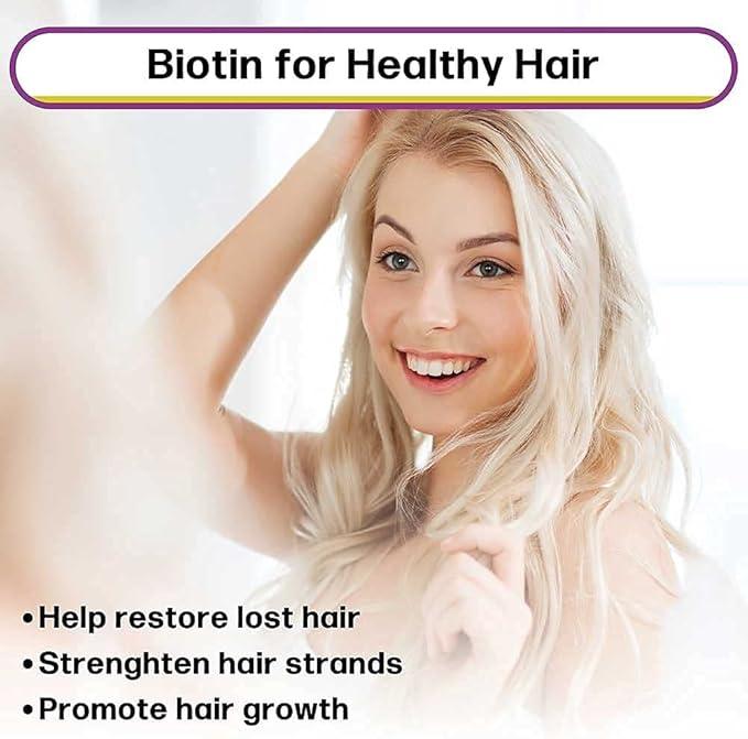 MAX ABSORPTION, Biotin Liquid Drops, 5000mcg of Biotin Per Serving, 60 servings, No Artificial Preservatives, Vegan Friendly, Supports Healthy Hair, Strengthens Nails and Improves Skin Health - Which Mark