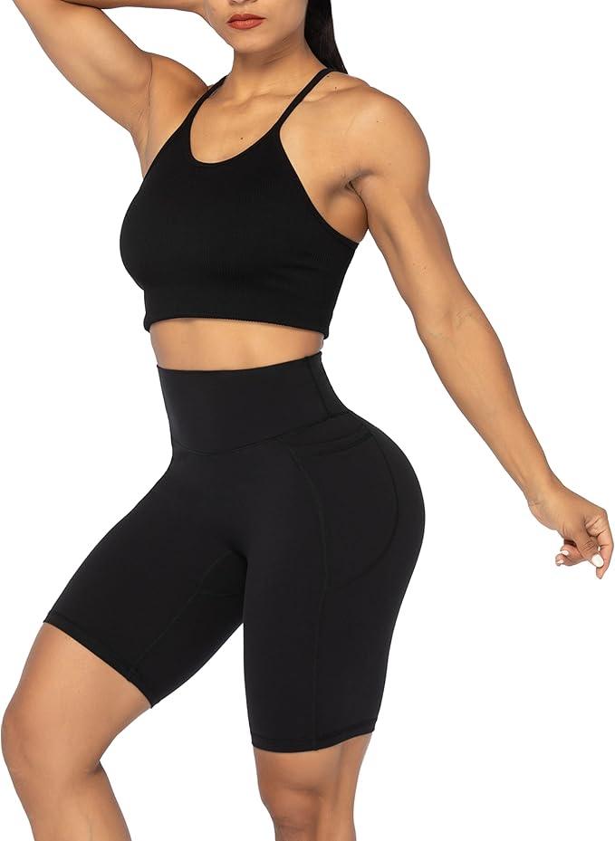 Sunzel High Waist Biker Shorts for Women No Front Seam Soft Yoga Workout Gym Bike Shorts Tummy Control Squat Proof - Which Mark
