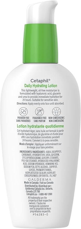 Cetaphil Daily Hydrating Lotion with Hyaluronic Acid - 24Hr Hydration - Fragrance-Free, Paraben-Free - For Dry and Sensitive Skin, 88ml - Which Mark