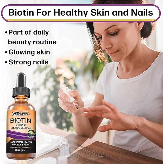 MAX ABSORPTION, Biotin Liquid Drops, 5000mcg of Biotin Per Serving, 60 servings, No Artificial Preservatives, Vegan Friendly, Supports Healthy Hair, Strengthens Nails and Improves Skin Health - Which Mark