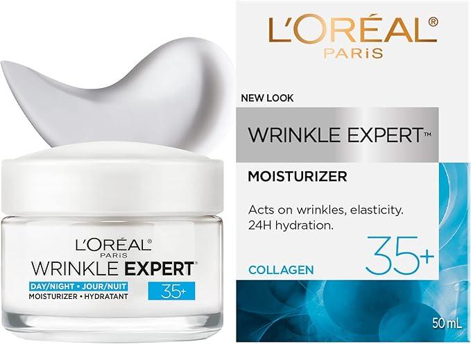 L’Oréal Paris Wrinkle Expert 35+ Anti Aging Day & Night Moisturizing Cream, With Collagen to Reduce the Look of Wrinkles, Provides 24HR Hydration, 50mL - Which Mark