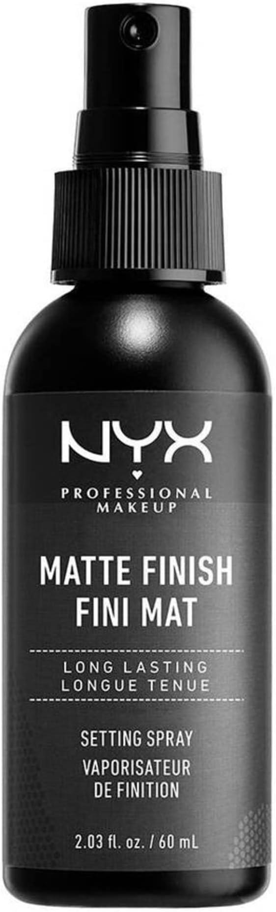 NYX Professional Makeup Matte Finish Setting Spray, Infused with NIACINAMIDE, Long Lasting 16h Wear, Sheer and Smooth Mattifying Spray, Combat Shine for a Poreless Complexion, Vegan Formula, 60mL - Which Mark
