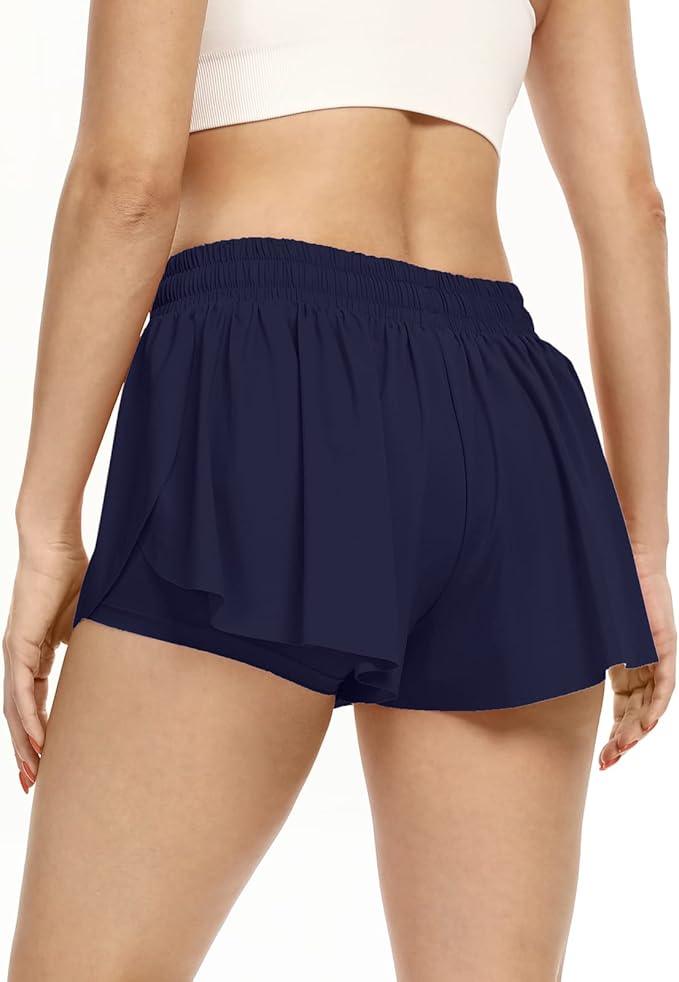 Blaosn Flowy Athletic Shorts for Women Gym Yoga Workout Running Tennis Skirt Comfy Skort Lounge Cute Clothes Casual Summer - Which Mark