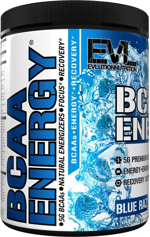 Ultimate BCAA Powder Workout Drink - Evlution Nutrition BCAA Pre Workout Powder for Long Lasting Energy and Mental Focus plus Post Workout Recovery & Muscle Protein Synthesis Support - Blue Raz - Which Mark