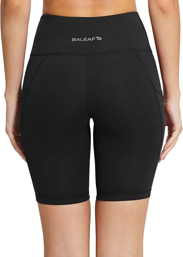 baleaf Women's Biker Shorts Workout Shorts 8"/ 5" High Waisted Athletic Yoga Summer Gym Running Swim Shorts Pockets - Which Mark