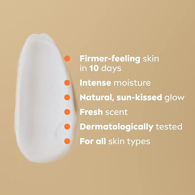NIVEA Q10 Firming + Glow Body Lotion | Firmer-Feeling Skin | Gradual Tanning Lotion without sun exposure |Firming Body Lotion | Daily Moisturizer | For all skin types | 400mL - Which Mark