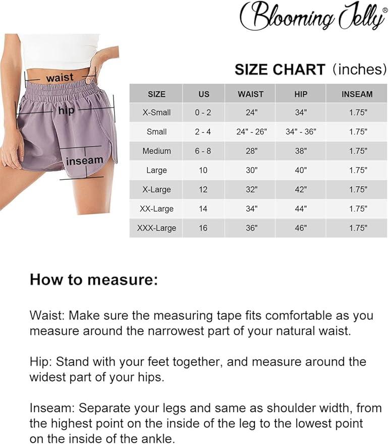 Blooming Jelly Women's Quick-Dry Running Shorts Workout Sport Layer Active Shorts with Pockets 1.75 - Which Mark