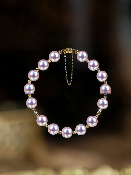 Blue Rose Laser 18K Gold Pearl Elegance Bracelet - Which Mark