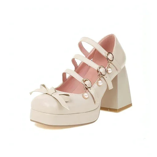 Cute Round Toe Single Shoe Bow Student Shoes - Which Mark
