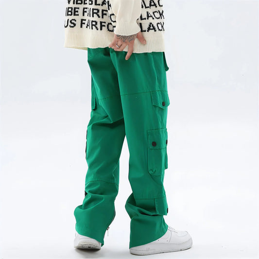 High Street Loose Hem Zip-Slit Straight-Leg Trousers Men Jeans - Which Mark