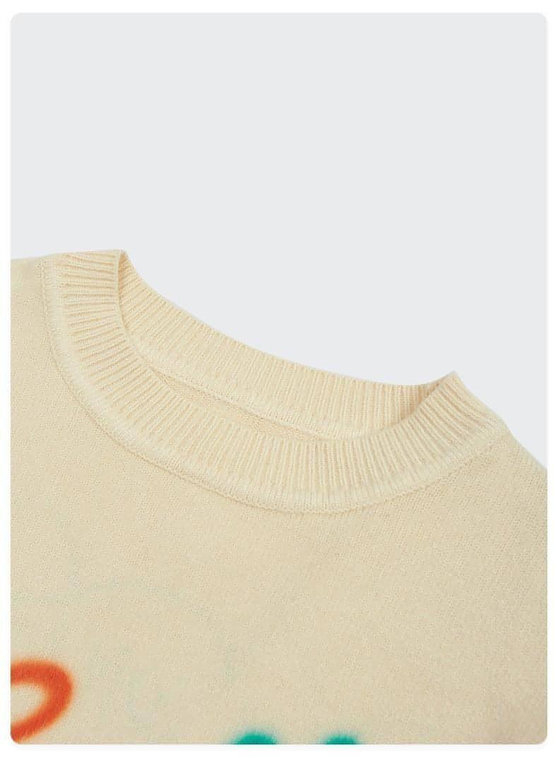 Graffiti Printed Loose Warm Sweater Women - Which Mark