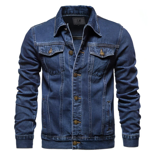Jacket Men Casual Blue Lapel Jeans Jackets Qualit - Which Mark