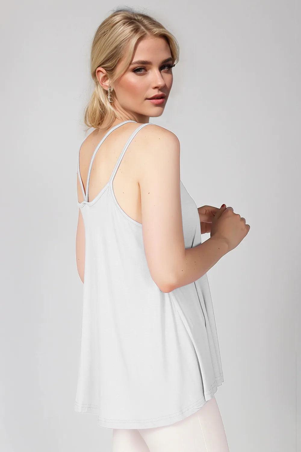 Basic Bae Bamboo Scoop Neck Double Spaghetti Straps Cami - Which Mark