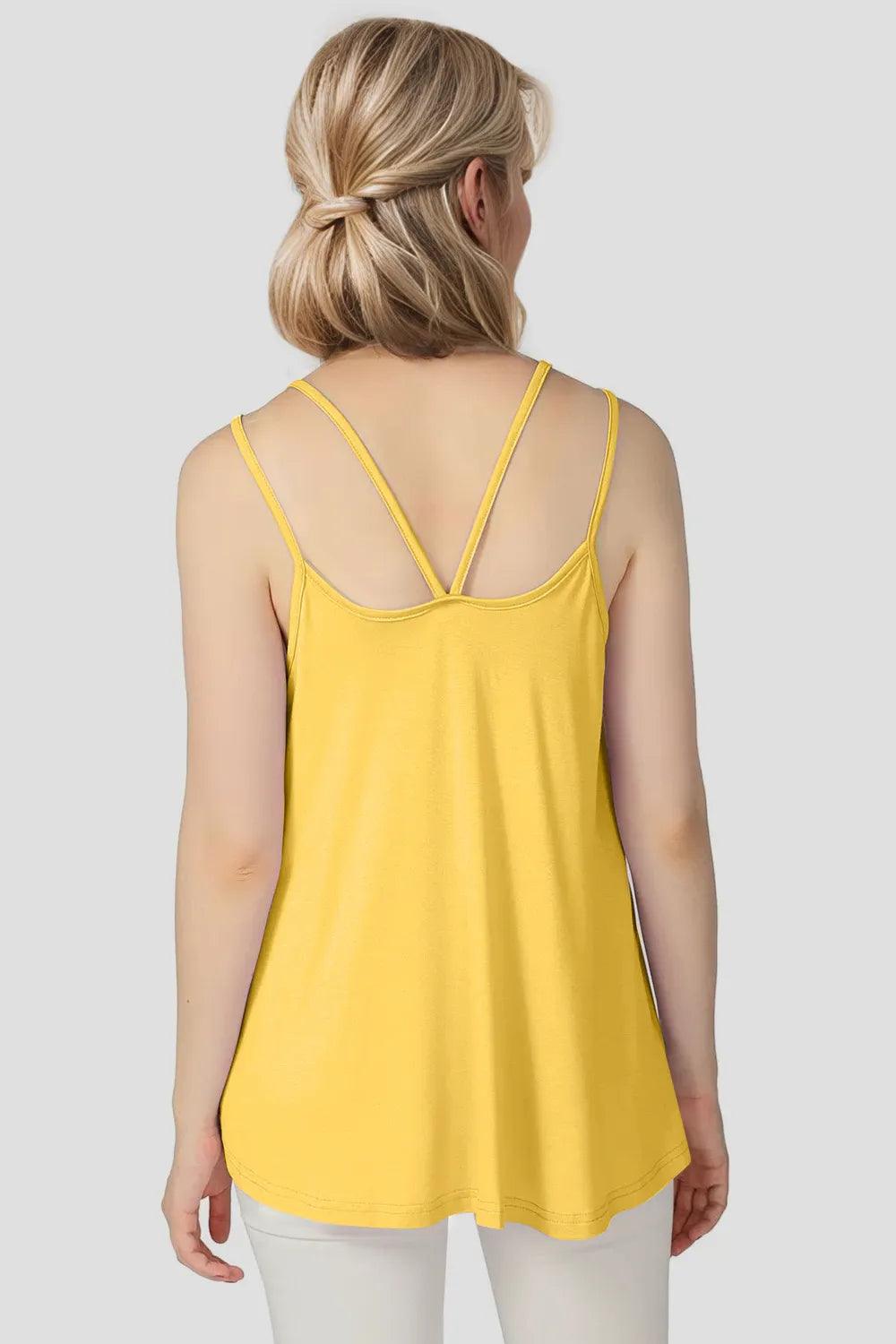 Basic Bae Bamboo Scoop Neck Double Spaghetti Straps Cami - Which Mark