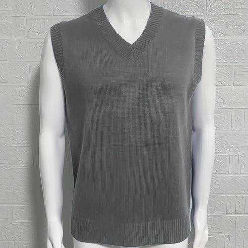 Knitwear Street Slim Fit V-neck Sleeveless Vest Sweater Men - Which Mark