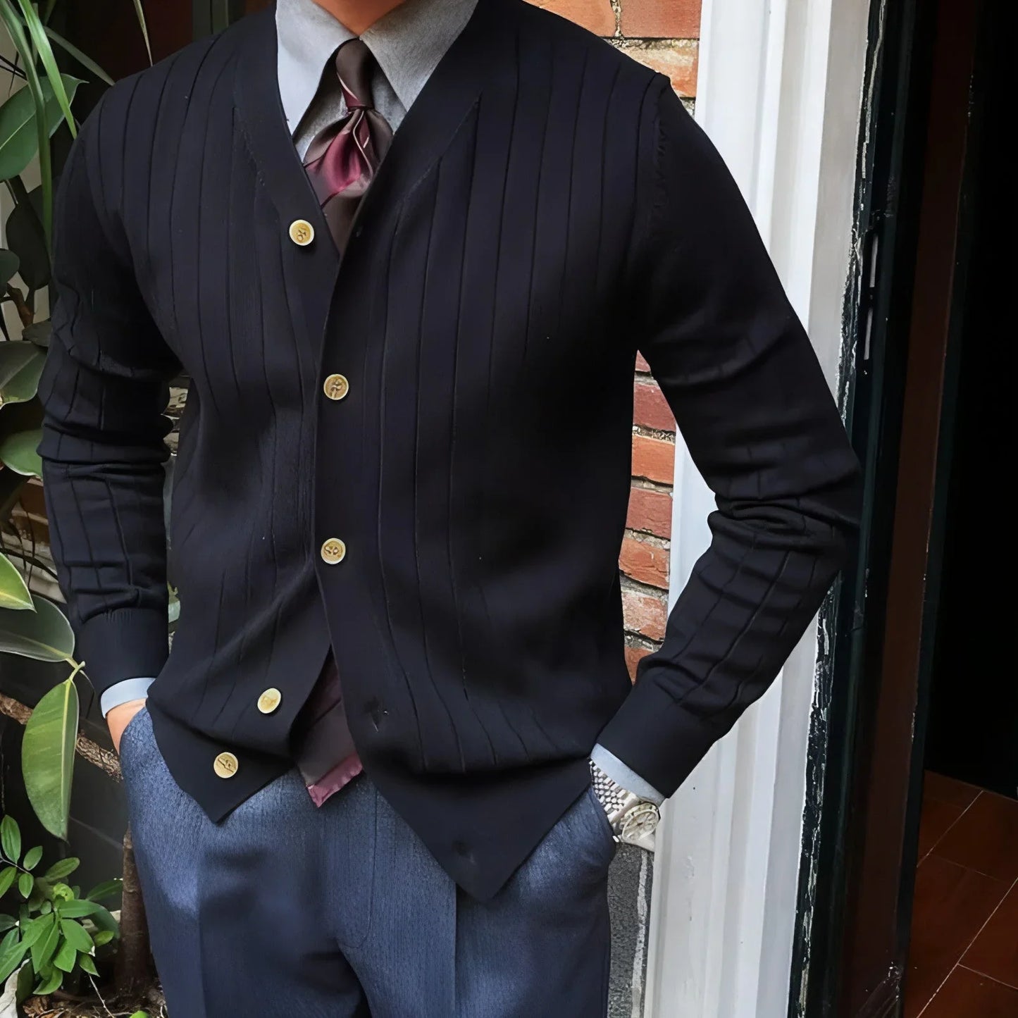 Autumn And Winter Knitting Cardigan Men - Which Mark